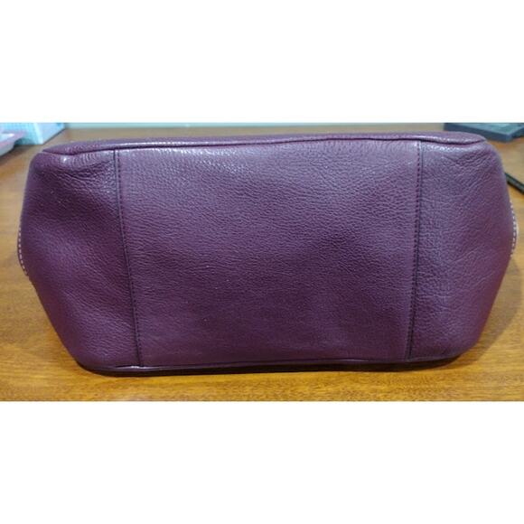 Coach Brown Signature Fabric and Wine Leather Bag F23297 - Picture 3 of 12